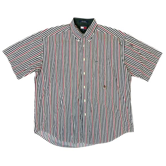 Vintage Tommy Hilfiger Shirt Mens XL‎ Striped Long Sleeve Button Down w/Pocket - Picture 2 of 9